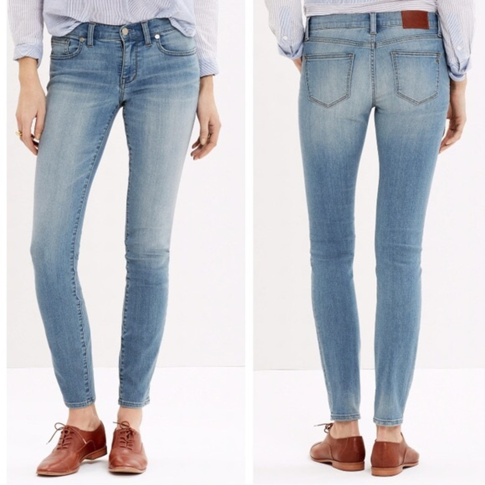 MADEWELL l light wash skinny skinny jeans